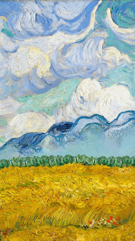 Wheat Field with Cypresses (1889) by Vincent Van Gogh. Original from the MET Museum. Digitally enhanced by rawpixel.