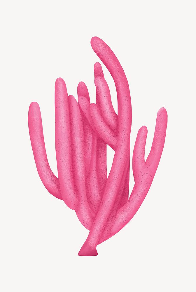 Pink ocean plant, aesthetic nature illustration