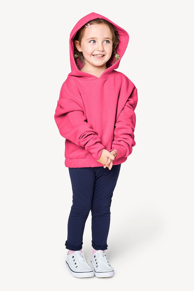 Girl's pink hoodie, fashion apparel