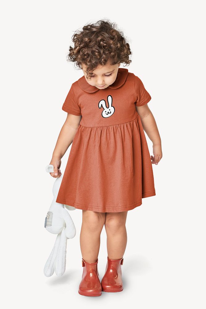 Little girl wearing cute dress,  full body kid