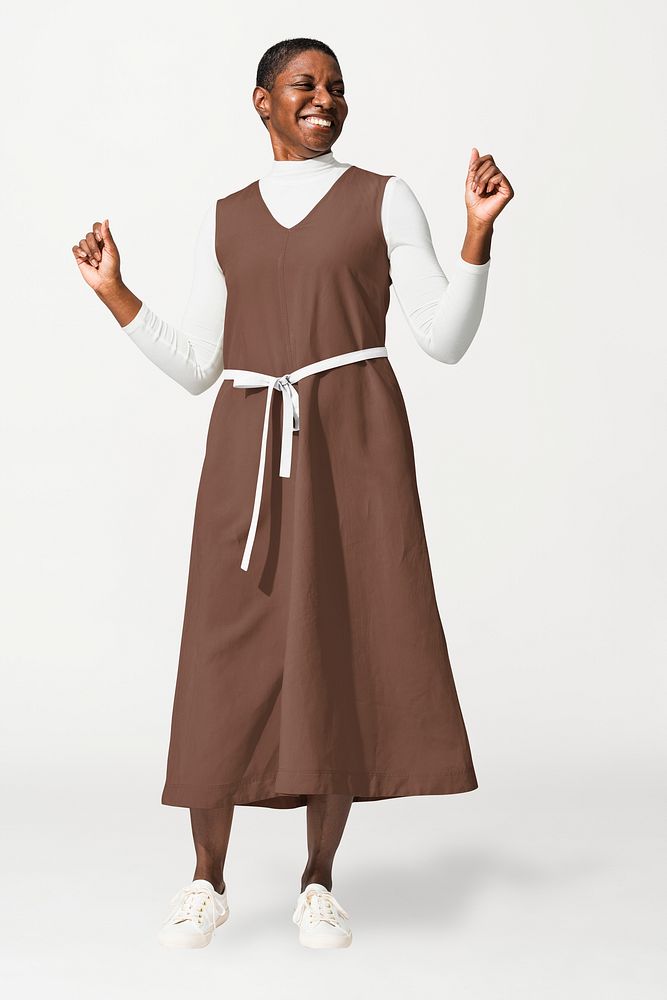 Brown dress  mockup, editable apparel & fashion psd