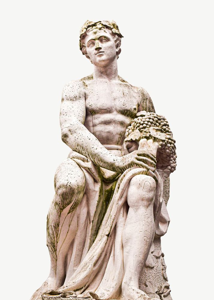 Dionysus sculpture collage element psd