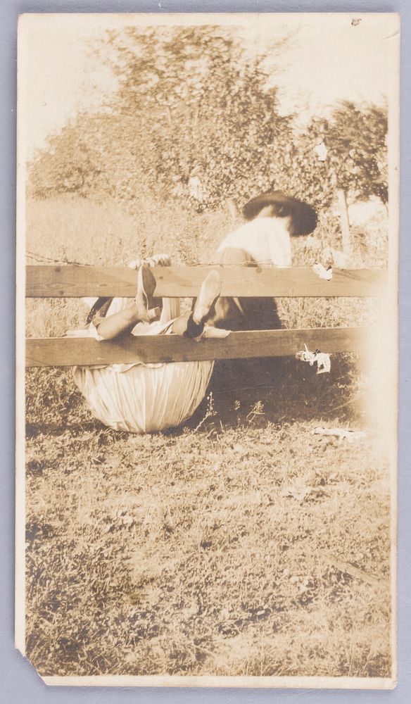 Untitled (Two Women Falling off Fence)