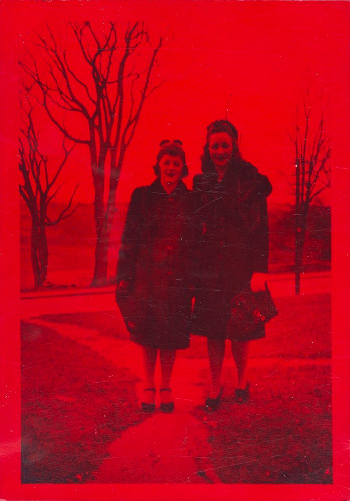 Untitled (Two Women on Red Paper)