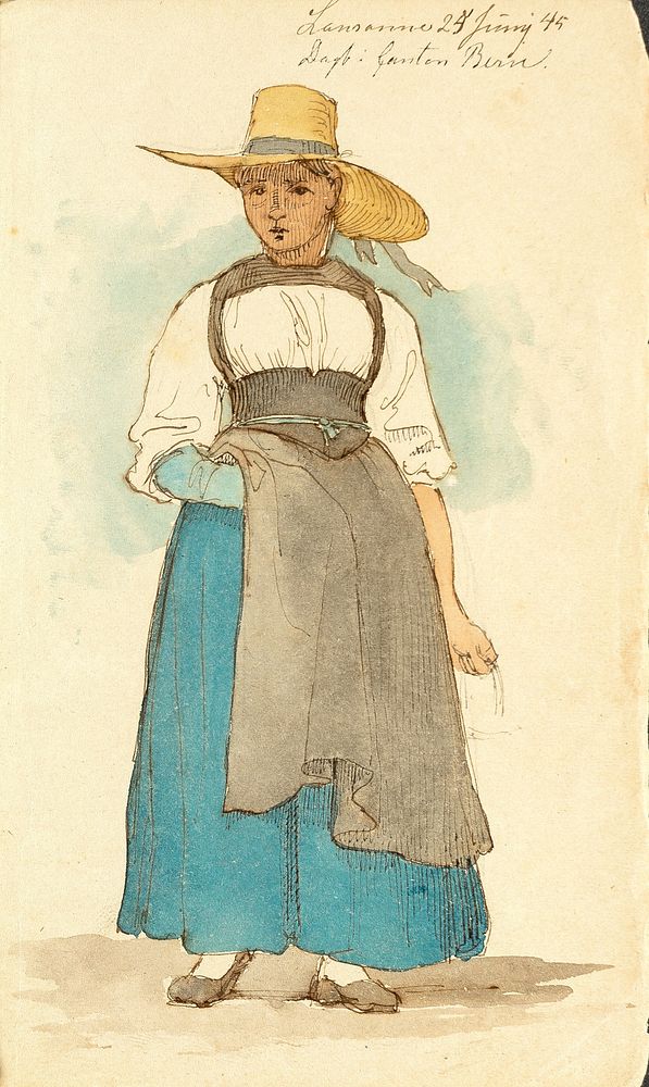 Woman in Swiss national costume by Johan Thomas Lundbye