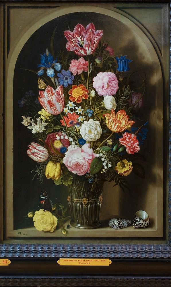 Bouquet of Flowers in a Stone Niche by Ambrosius Bosschaerts D &AElig;