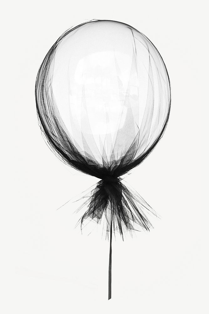 White balloon collage element psd