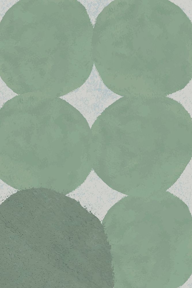 Green watercolor background, cute circle design