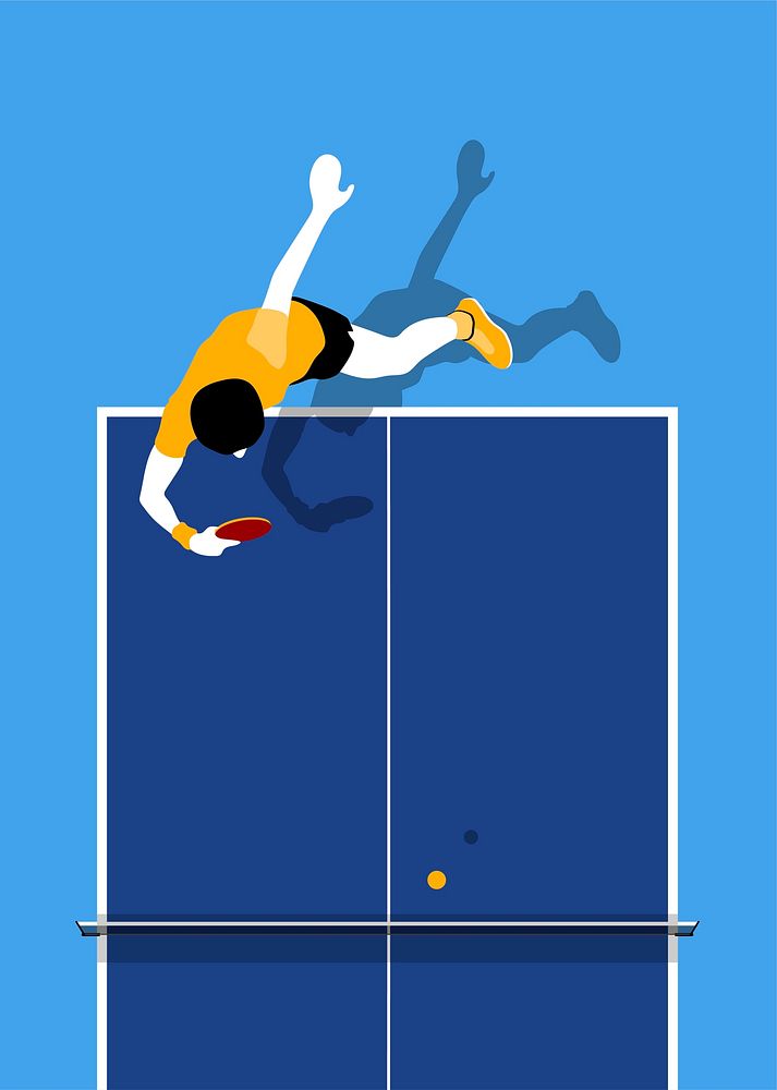Blue table tennis table illustration