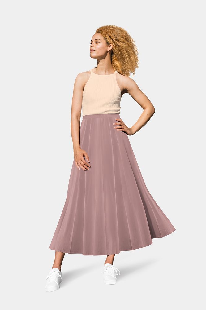 Women's fashion, tank top and long skirt