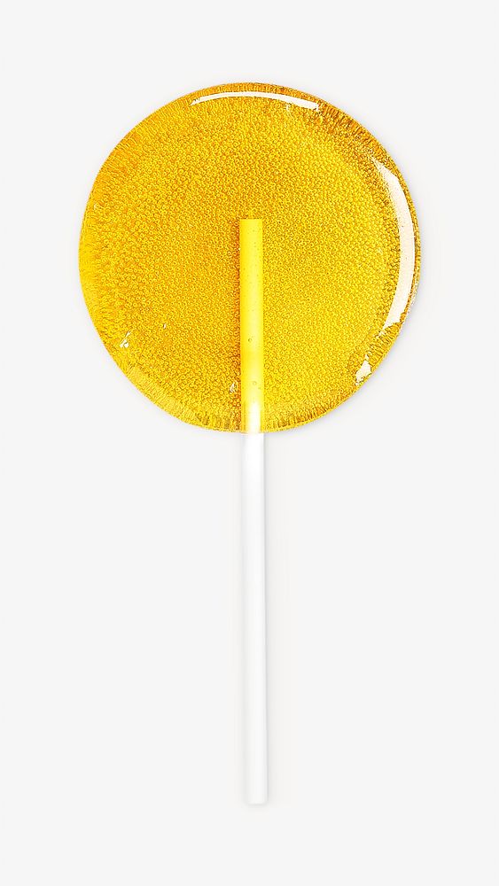 Yellow lollipop, isolated image