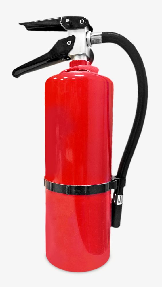 Red fire extinguisher, isolated object