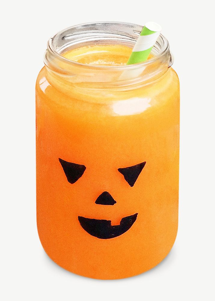 Halloween drink design element psd, mason jar