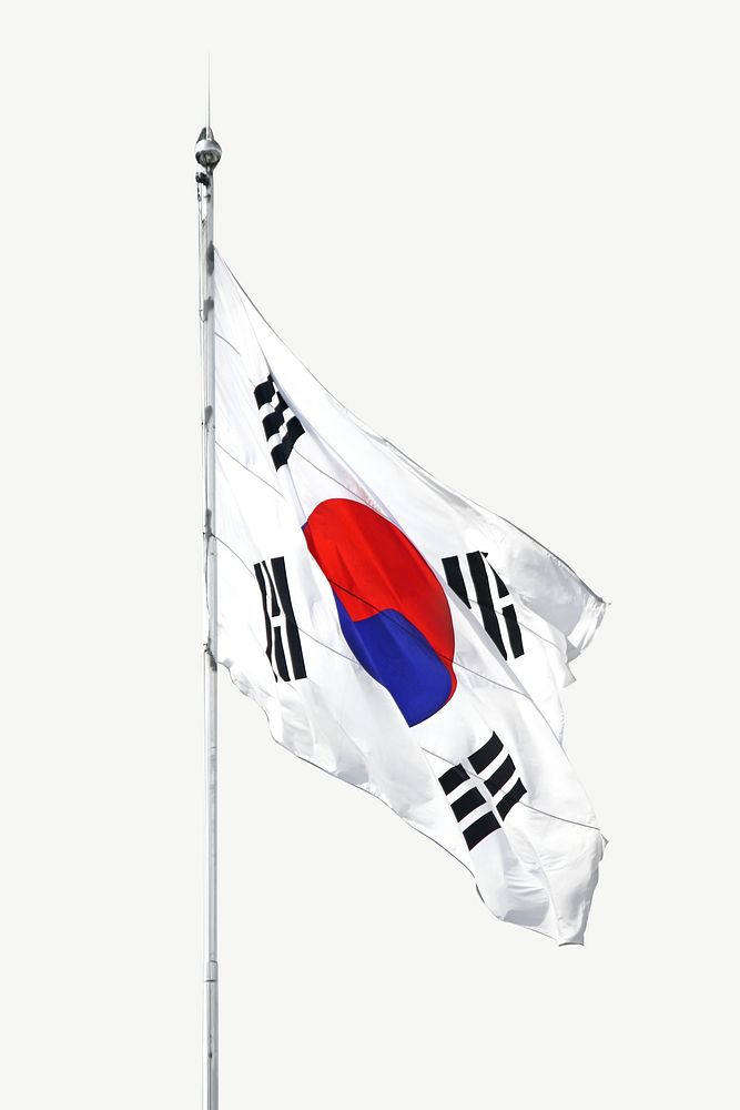 South Korea flag collage element psd