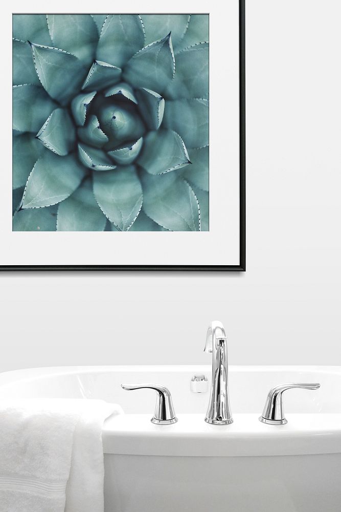 Bathroom picture frame  mockup, editable design psd