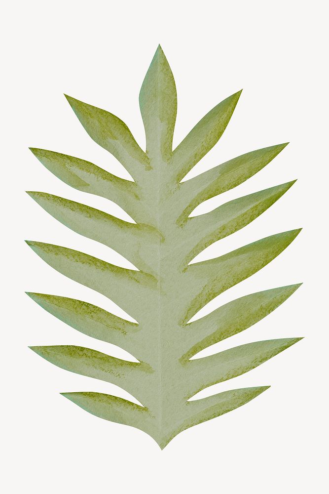 Green leaf, paper craft element psd