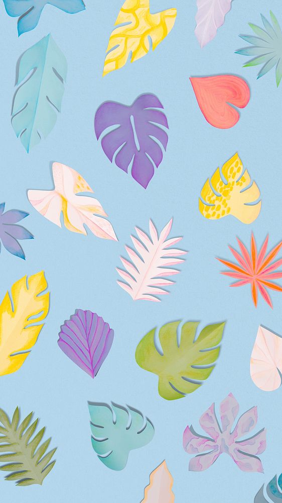 Paper craft leaf iPhone wallpaper
