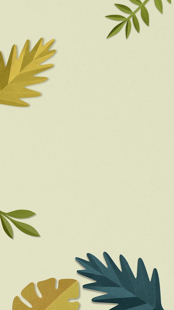 Paper leaf frame iPhone wallpaper