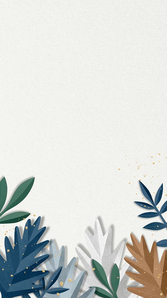 Paper leaf border iPhone wallpaper