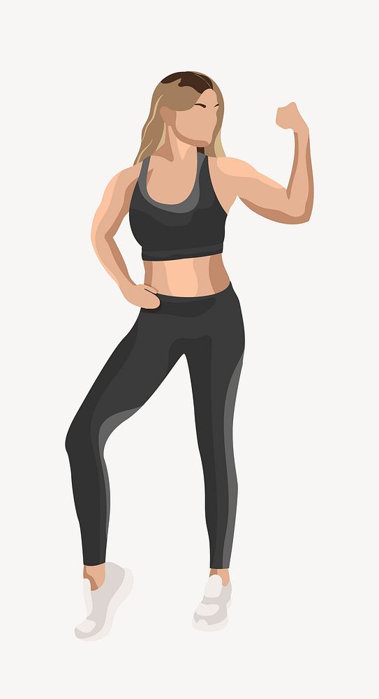 Woman flexing vector