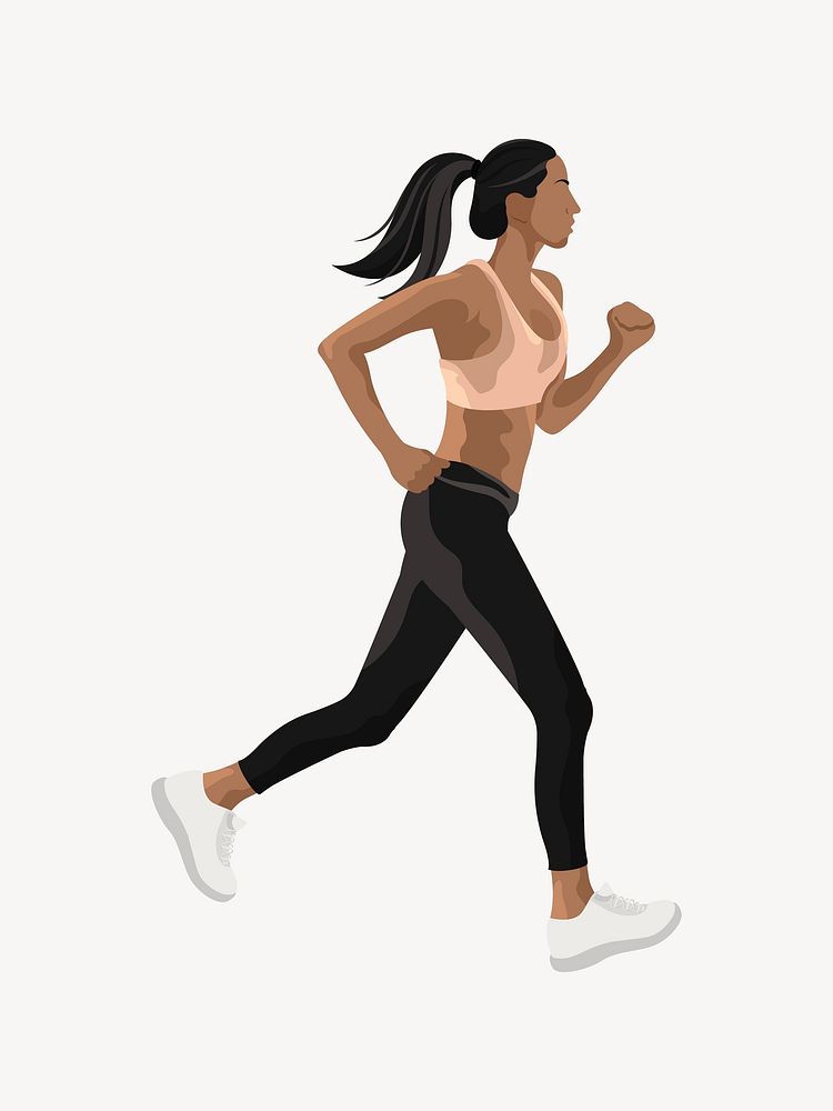 African american woman jogging vector