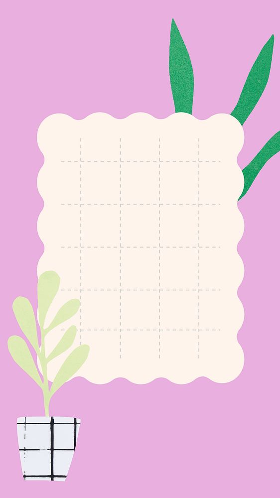 Simple phone wallpaper, pink grid paper on colorful background