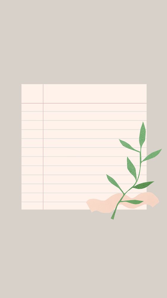 Pastel phone wallpaper, white paper note on brown simple background
