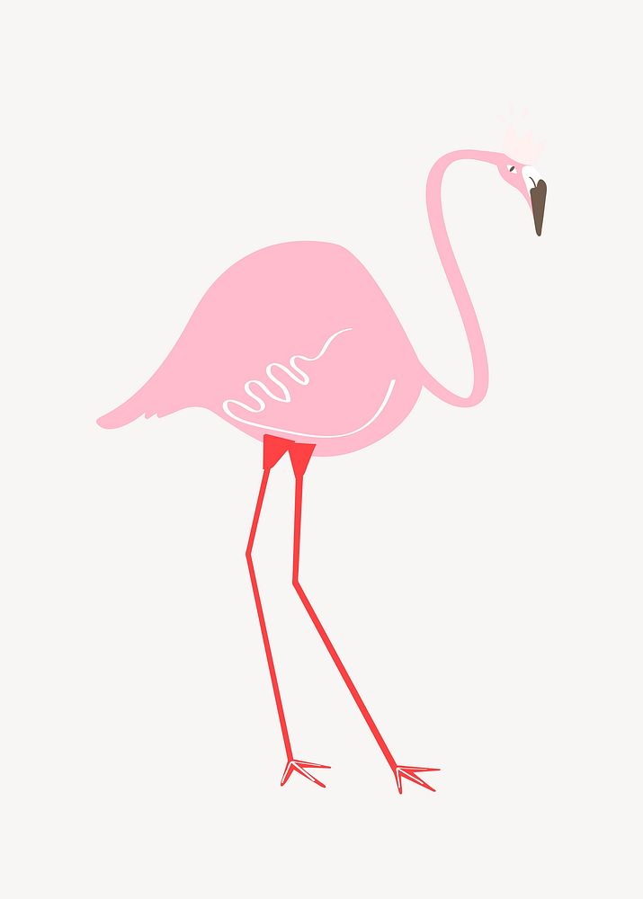 Pink flamingo vector pastel illustration