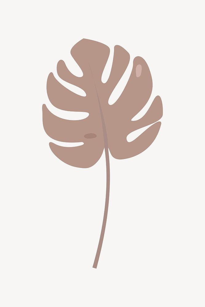 Monstera leaf vector pastel illustration