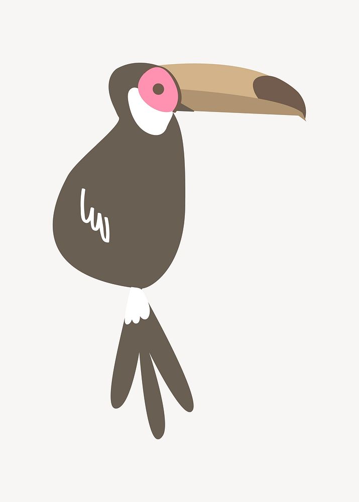 Toucan bird vector pastel illustration