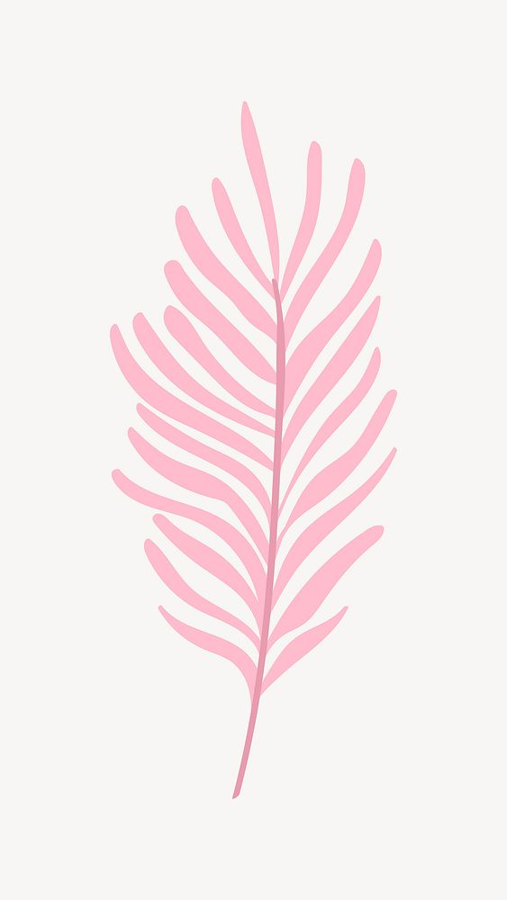 Tropical leaf vector pastel illustration