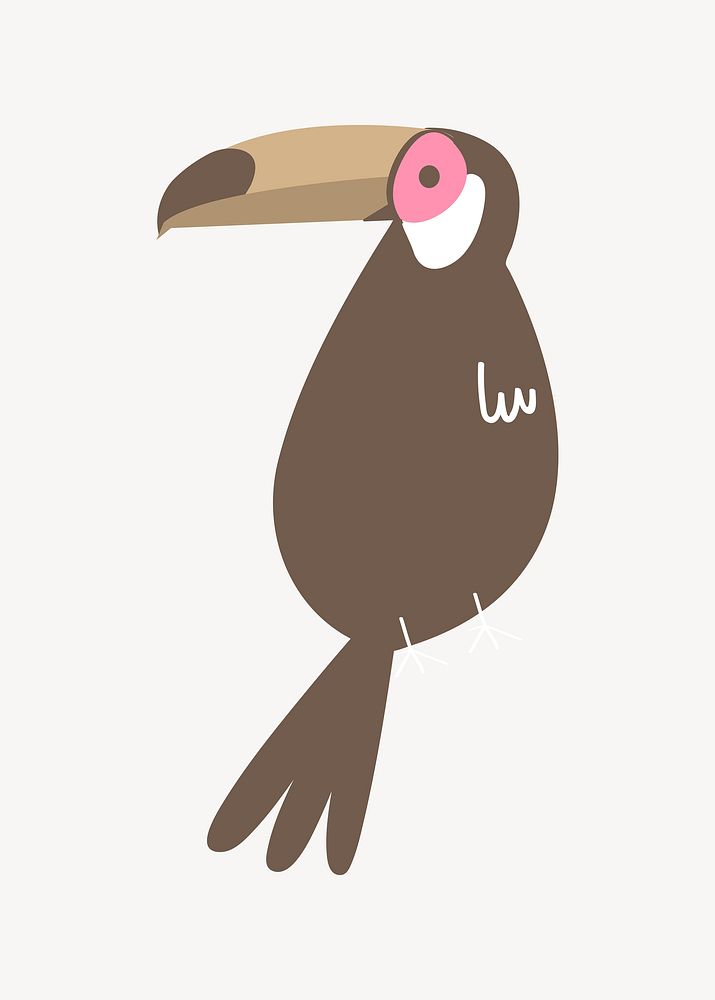 Toucan bird vector pastel illustration