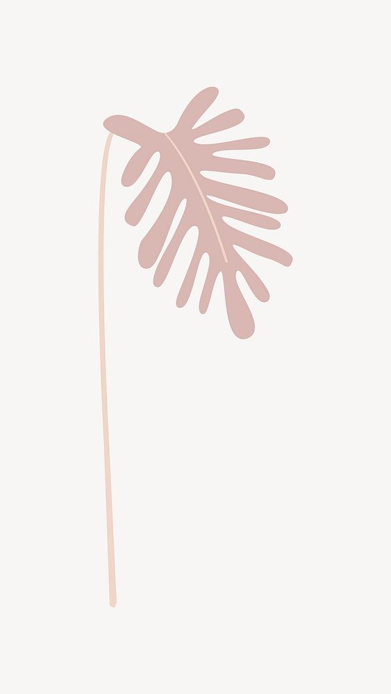 Monstera leaf vector pastel illustration