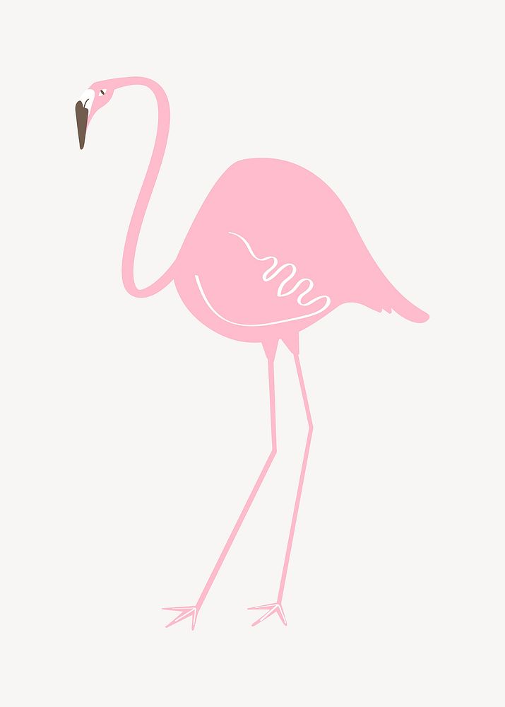 Pink flamingo vector pastel illustration