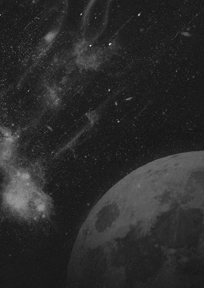 Aesthetic galaxy background, black and white space