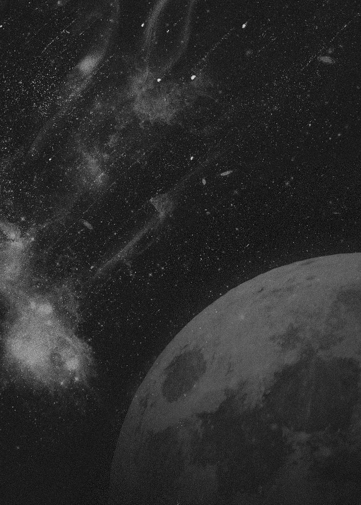 Aesthetic galaxy background, black and white space