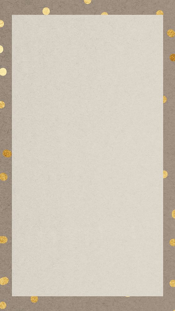 Brown frame iPhone wallpaper, gold glitter background
