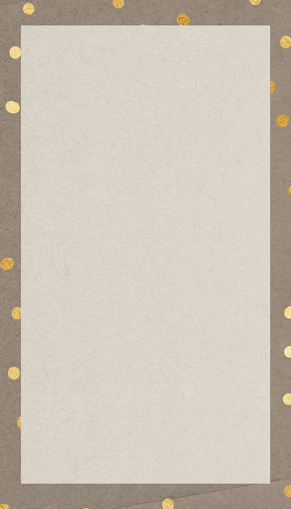 Brown frame iPhone wallpaper, gold glitter background