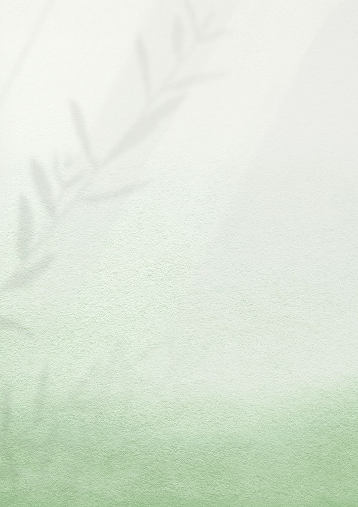 Green gradient aesthetic background, leaf branch border