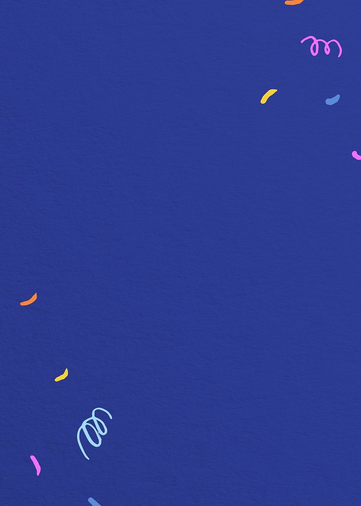 Dark blue background, party confetti border