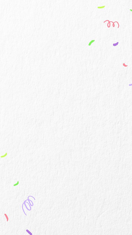 White textured mobile wallpaper, party confetti border background