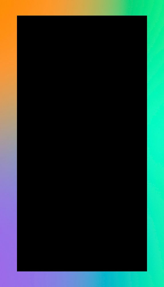 Colorful gradient frame phone wallpaper, black background