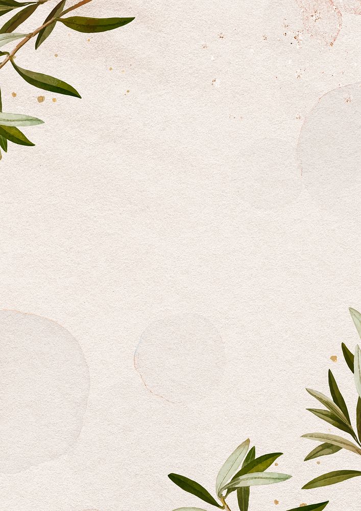 Aesthetic botanical border background, beige textured design