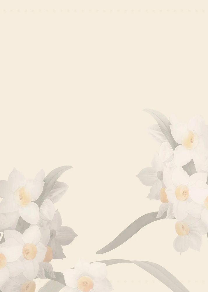 Beautiful flowers border background, beige design