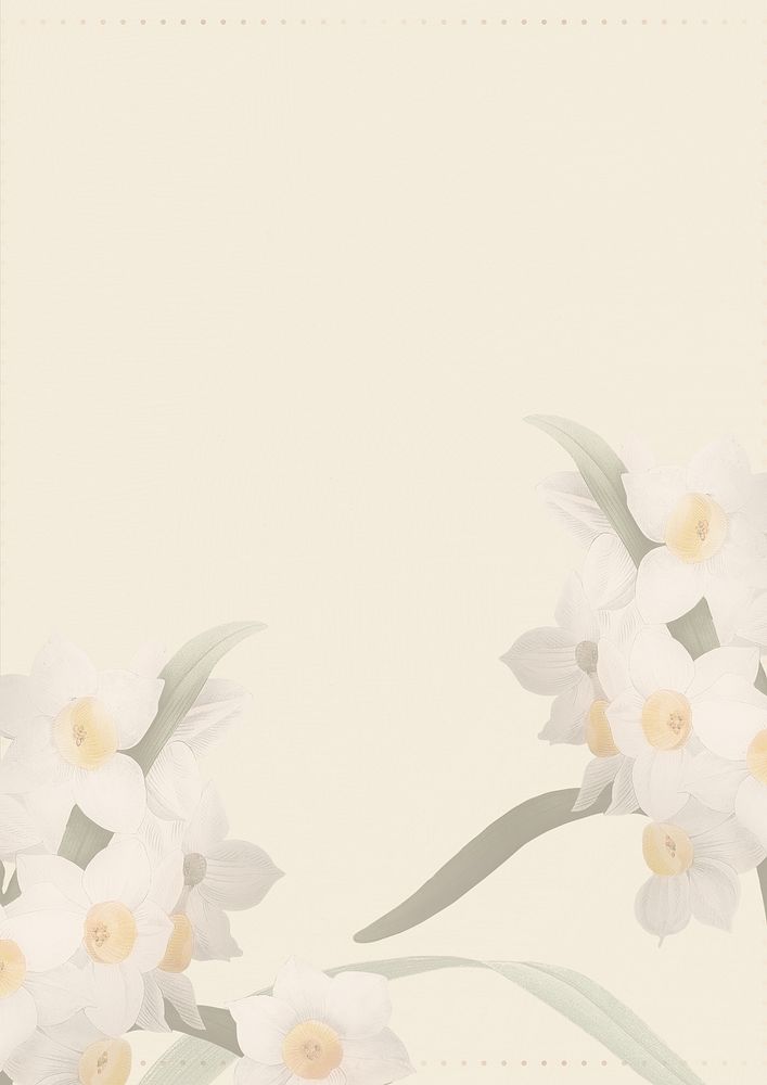 Beautiful flowers border background, beige design