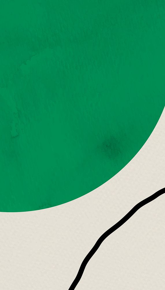 Green circle iPhone wallpaper, minimal line border