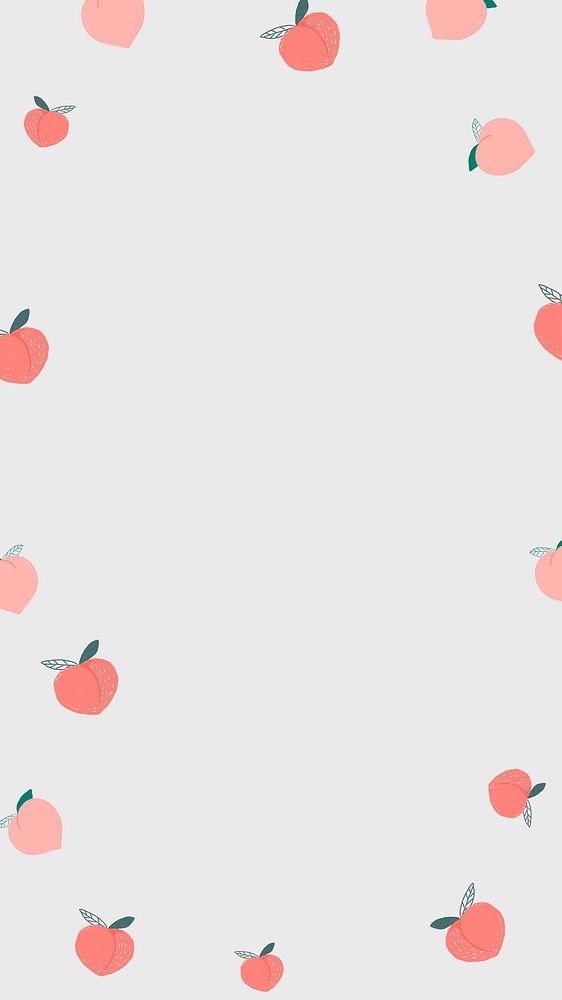 Cute peach frame mobile wallpaper, gray background