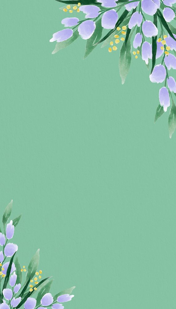 Green Spring iPhone wallpaper, flower border background