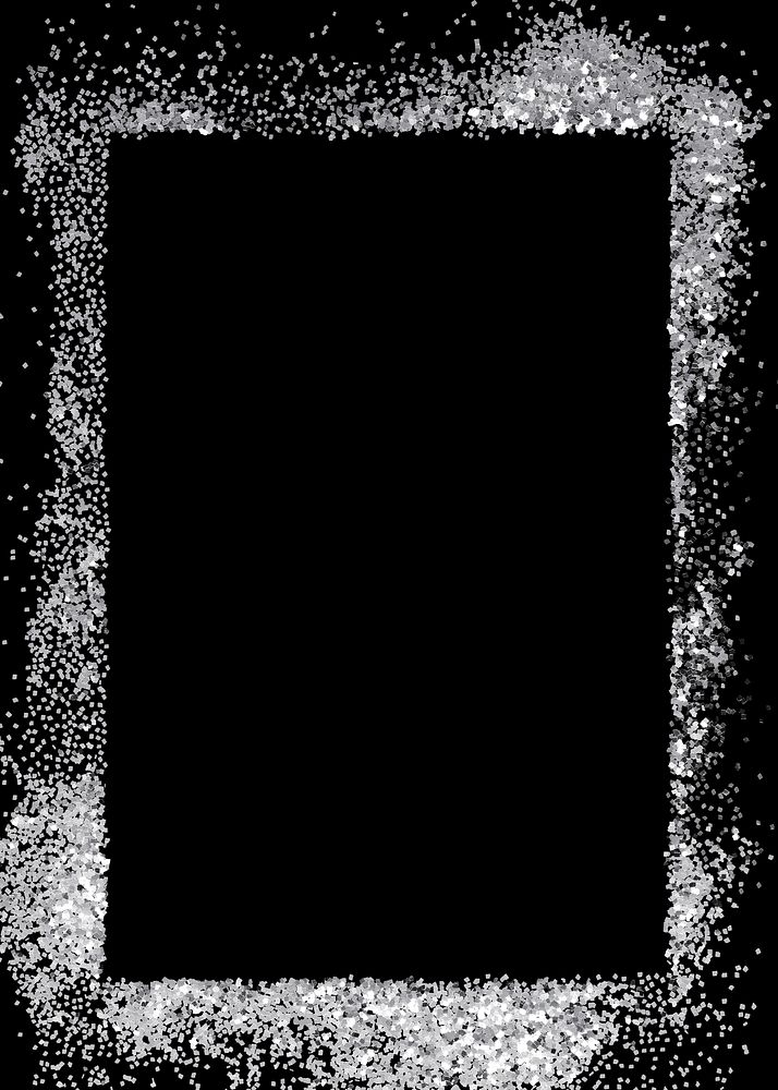 Gray glitter frame background, black design