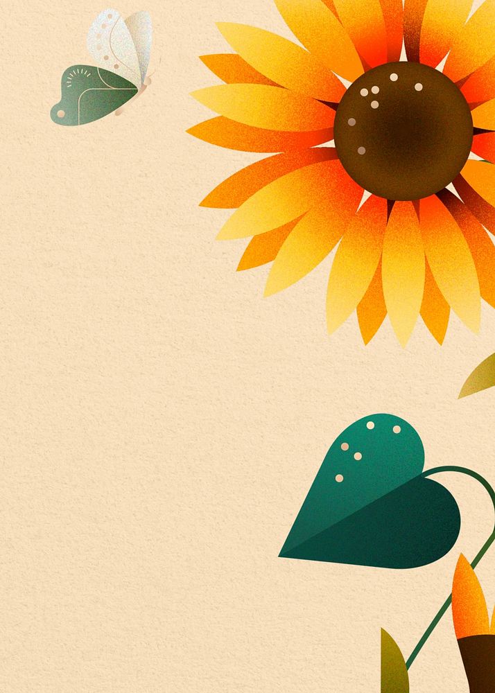 Spring sunflower background, flower illustration